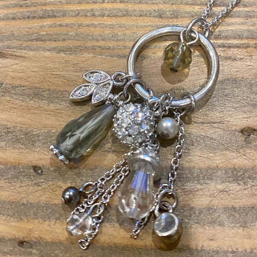 NIB Adrian Buckley England Jewellery Necklace with Silver Multi-Charm Pendant